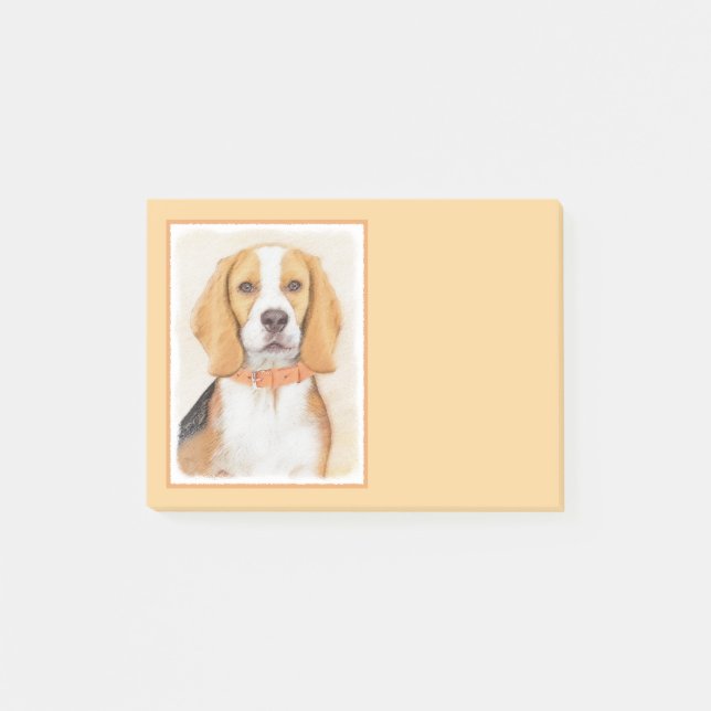 Beagle Hound Dog Painting Original Animal Art Post-it Notes (Front)