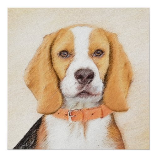 Beagle Hound Dog Painting Original Animal Art Poster