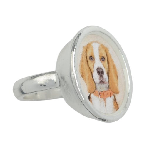Beagle Hound Dog Painting Original Animal Art Ring