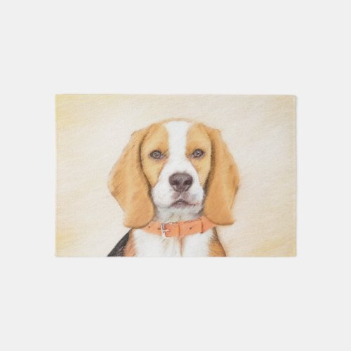 Beagle Hound Dog Painting Original Animal Art Rug