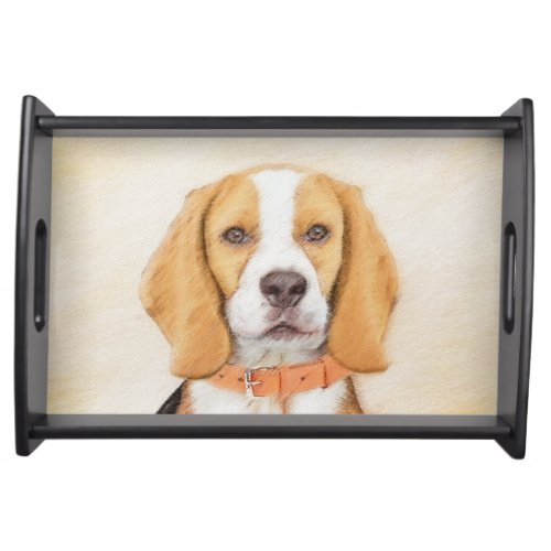 Beagle Hound Dog Painting Original Animal Art Serving Tray