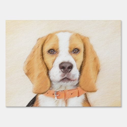 Beagle Hound Dog Painting Original Animal Art Sign