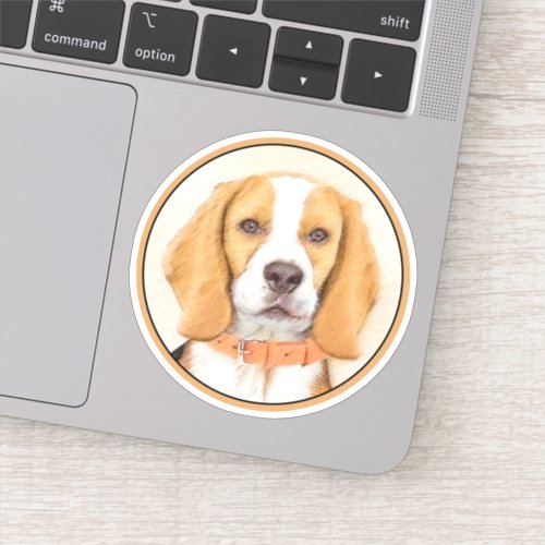 Beagle Hound Dog Painting Original Animal Art Sticker