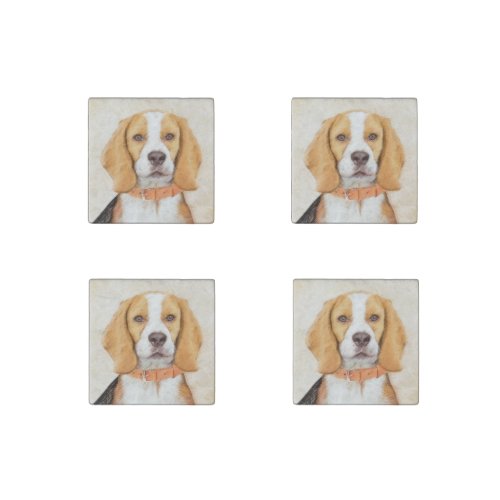 Beagle Hound Dog Painting Original Animal Art Stone Magnet