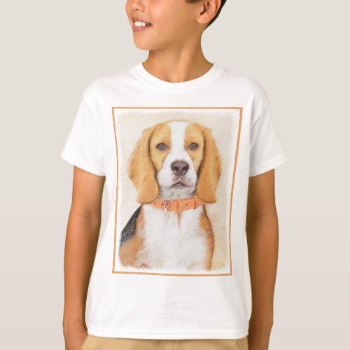 Beagle Hound Dog Painting Original Animal Art T_Shirt