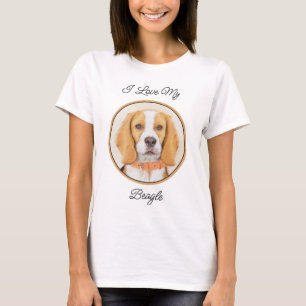 Beagle Hound Dog Painting Original Animal Art T-Shirt