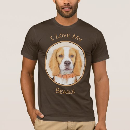 Beagle Hound Dog Painting Original Animal Art T_Shirt