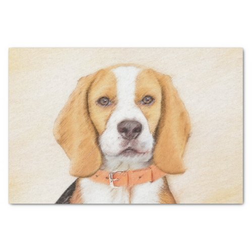 Beagle Hound Dog Painting Original Animal Art Tissue Paper