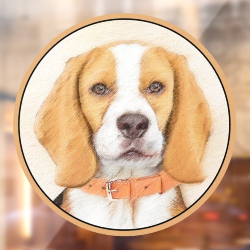 Beagle Hound Dog Painting Original Animal Art Window Cling