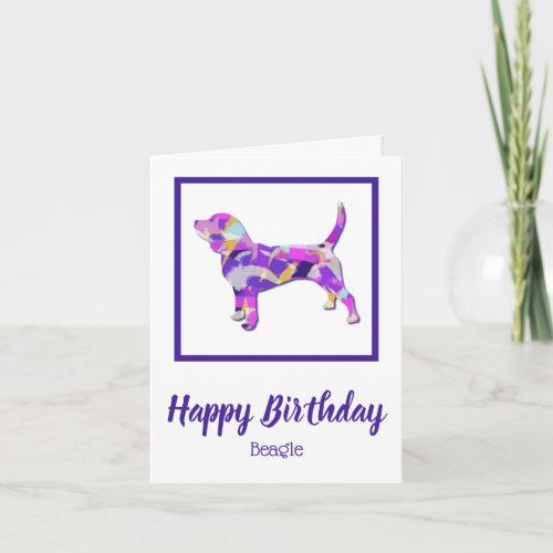 Beagle Hound Dog Silhouette PPYB Birthday Card