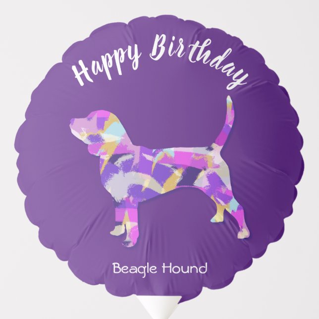 Beagle Hound Dog Silhouette PPY&B Fun Birthday Balloon (Front)
