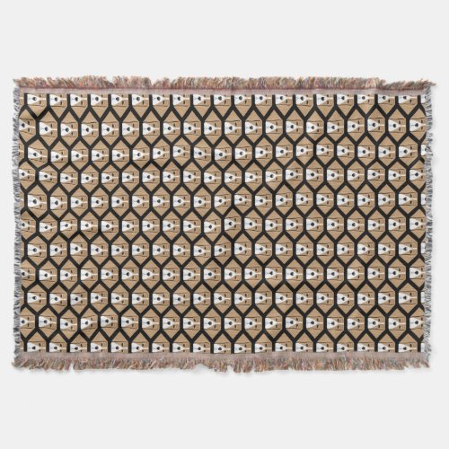Beagle Hound Honeycomb Pattern Throw Blanket