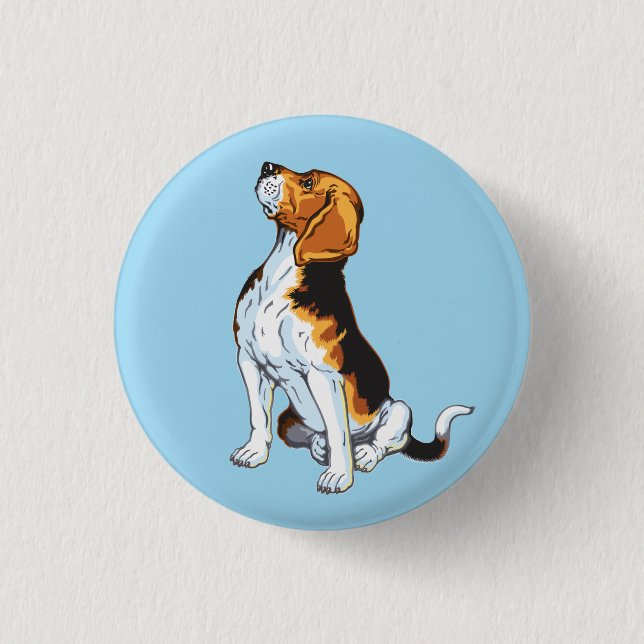beagle hound keychain button (Front)