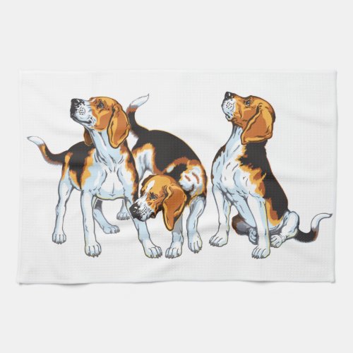 beagle hound kitchen towel