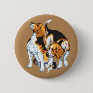 beagle hound pinback button