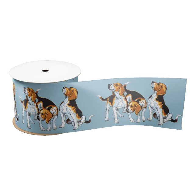 beagle hound satin ribbon (Spool)