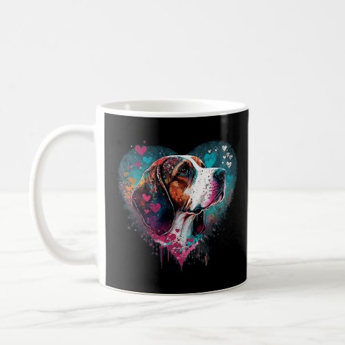 Beagle Hound Valentines Day Cute Dog  Heart Silhou Coffee Mug