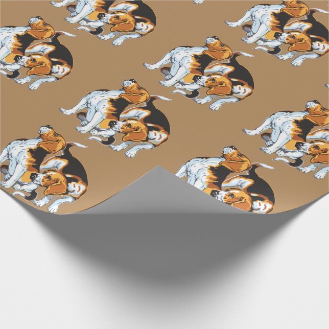 beagle hound wrapping paper (Corner)