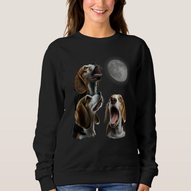 Beagle Howling At Moon for Mom & Dad Sweatshirt (Front)