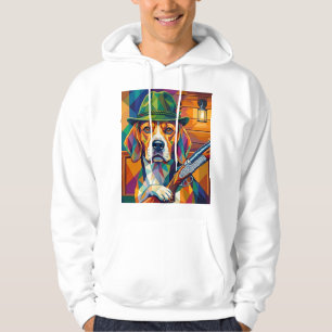 Beagle Hunter Pop Art – Modern Hunting Dog Hoodie