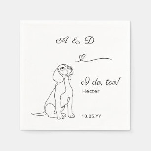 Beagle I Do Too Heart Dog Wedding Monogram Napkins