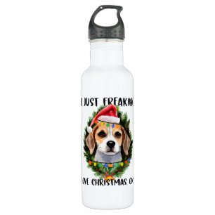 Beagle I Just Freaking Love Christmas Ok Christmas Stainless Steel Water Bottle
