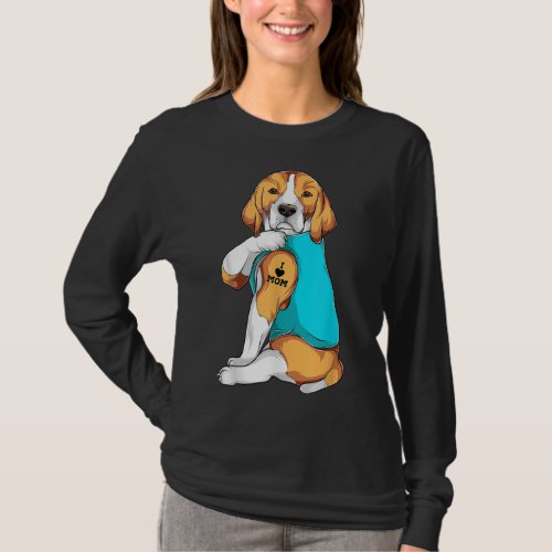 Beagle I Love Mom Apparel Dog Mom Gifts Womens T_Shirt