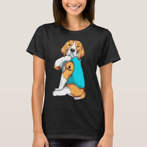 Beagle I Love Mom Apparel Dog Mom Gifts Womens T_ T_Shirt