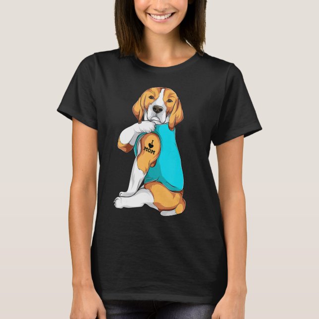 Beagle I Love Mom Apparel, Dog Mom Gifts Womens T- T-Shirt (Front)