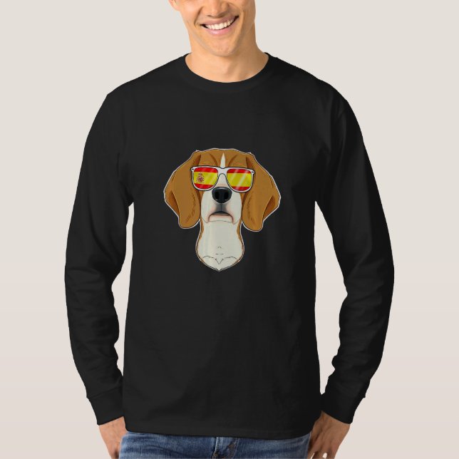 Beagle I Spain Sunglasses I Spanish Flag T-Shirt (Front)