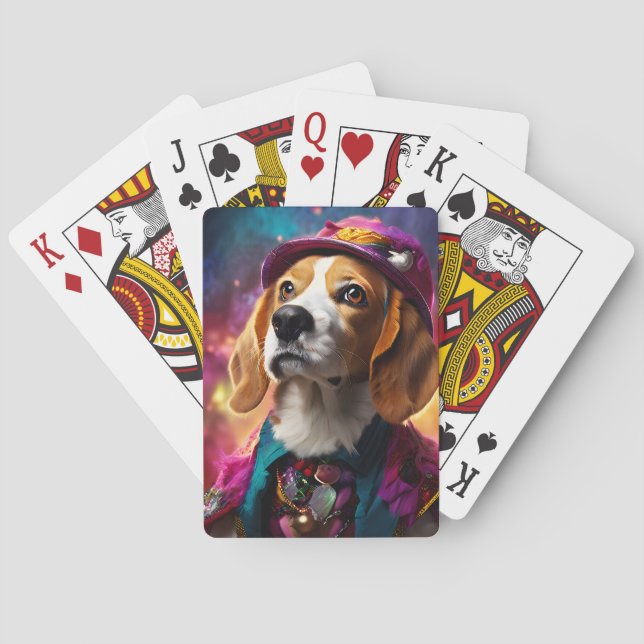  Beagle in a Pink Hat  Poker Cards (Back)