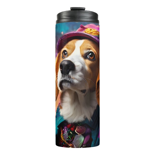  Beagle in a Pink Hat  Thermal Tumbler (Front)