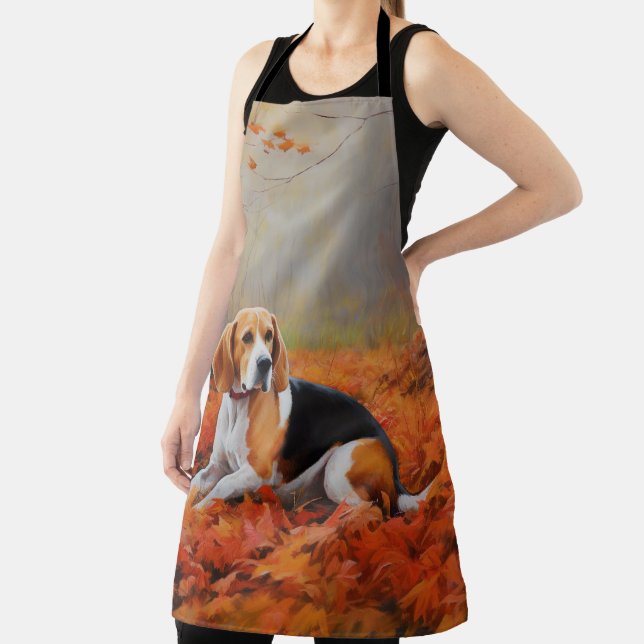 Beagle in Autumn Leaves Fall Inspire  Apron (Insitu)