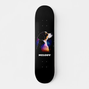 Beagle In Galaxy Colorful Painting Dog Skateboard