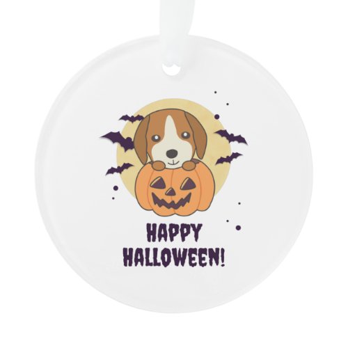 Beagle In Pumpkin Sweet Dogs Happy Halloween Ornament