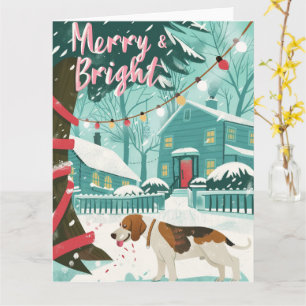 Beagle in Snow Christmas Card