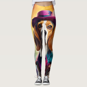  Beagle in Vibrant Costume Leggings