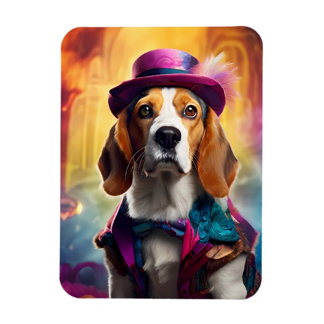  Beagle in Vibrant Costume Magnet (Vertical)