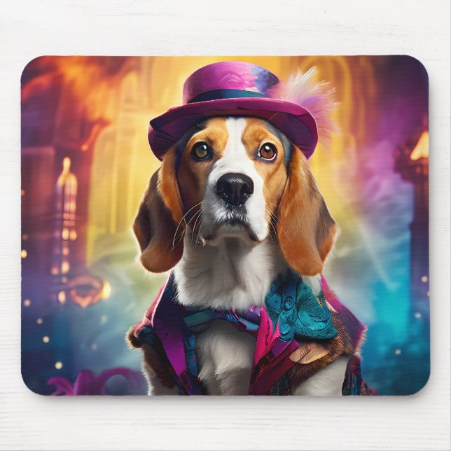  Beagle in Vibrant Costume Mouse Pad (Front)