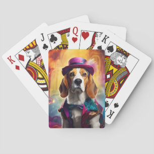 Beagle in Vibrant Costume Poker Cards