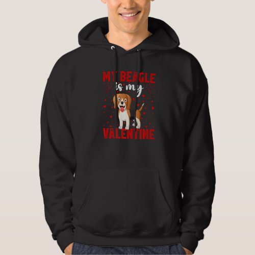 Beagle Is My Valentine Love Hearts Beagle Dog Vale Hoodie