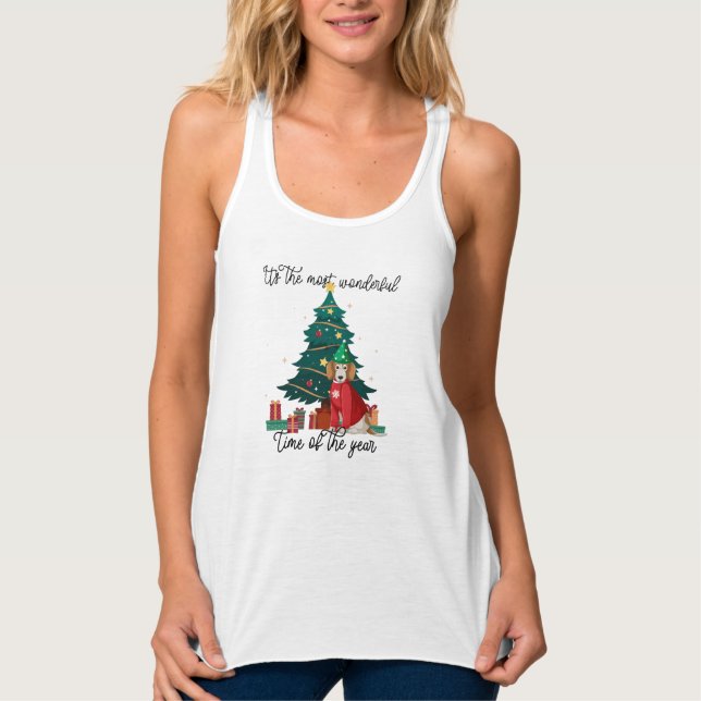 beagle it's the most wonderful time tank top (Front)