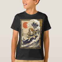 Beagle japanese surfing kanagawa wave funny samura