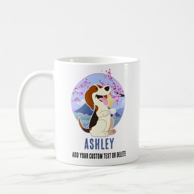 Beagle Kawaii Cute Gift Dog Pet Coffee Mug (Left)