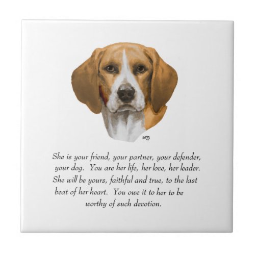 Beagle Keepsake Ceramic Tile