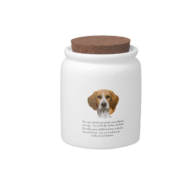 Beagle Keepsake MALE Candy Jar (Front)