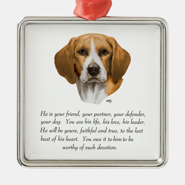 Beagle Keepsake MALE Metal Ornament (Front)