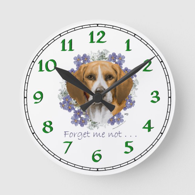 Beagle Keepsake Round Clock (Front)