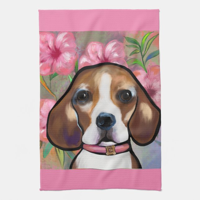 Beagle           kitchen towel (Vertical)