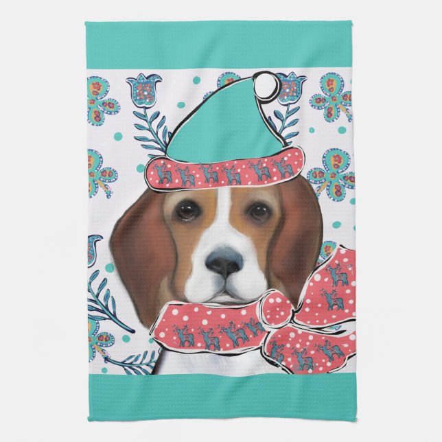 Beagle Kitchen Towel (Vertical)